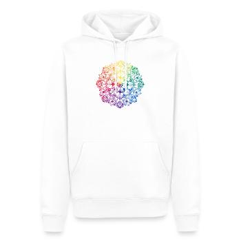 Mandala de fleurs - Sweat à capuche Premium bio Homme - blanc - Devant - Nico (187cm)