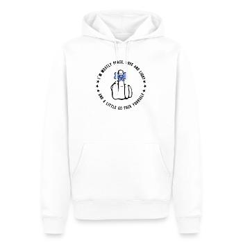 Fuck Peace Cool Dicton - Sweat à capuche Premium bio Homme - blanc - Devant - Nico (187cm)