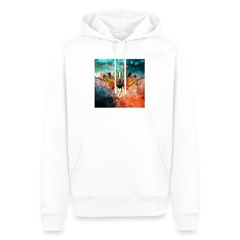 Farbiger Schmetterlingstraum - Männer Premium Bio Hoodie - Weiß - Vorne - Nico (187cm)