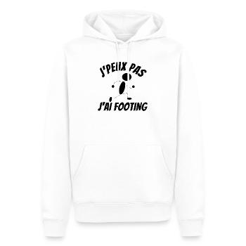 footing, running, course à pied, jogging - Sweat à capuche Premium bio Homme - blanc - Devant - Nico (187cm)