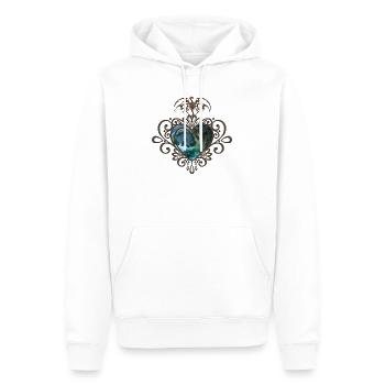 Niedlicher Delfin in einer Blase die Herzen des Ozeans - Männer Premium Bio Hoodie - Weiß - Vorne - Nico (187cm)