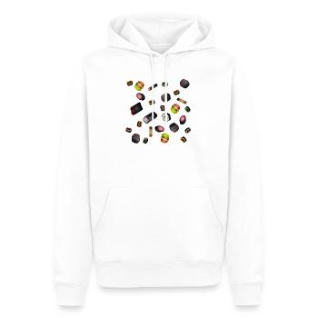 bunte Lakritz Süßigkeiten Potpourri Illustration - Männer Premium Bio Hoodie - Weiß - Vorne - Nico (187cm)