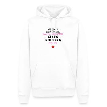 Was für geile Kollegen.... - Männer Premium Bio Hoodie - Weiß - Vorne - Nico (187cm)