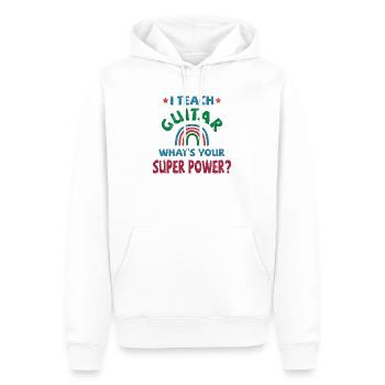 J’enseigne la guitare quel est ton super pouvoir? - Sweat à capuche Premium bio Homme - blanc - Devant - Nico (187cm)