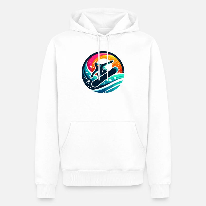 Vibrationen der Snowboard-Evolution - Männer Premium Bio Hoodie - Weiß