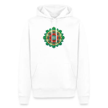 Kaleidoskop-Blumen-Mandala - Männer Premium Bio Hoodie - Weiß - Vorne - Nico (187cm)