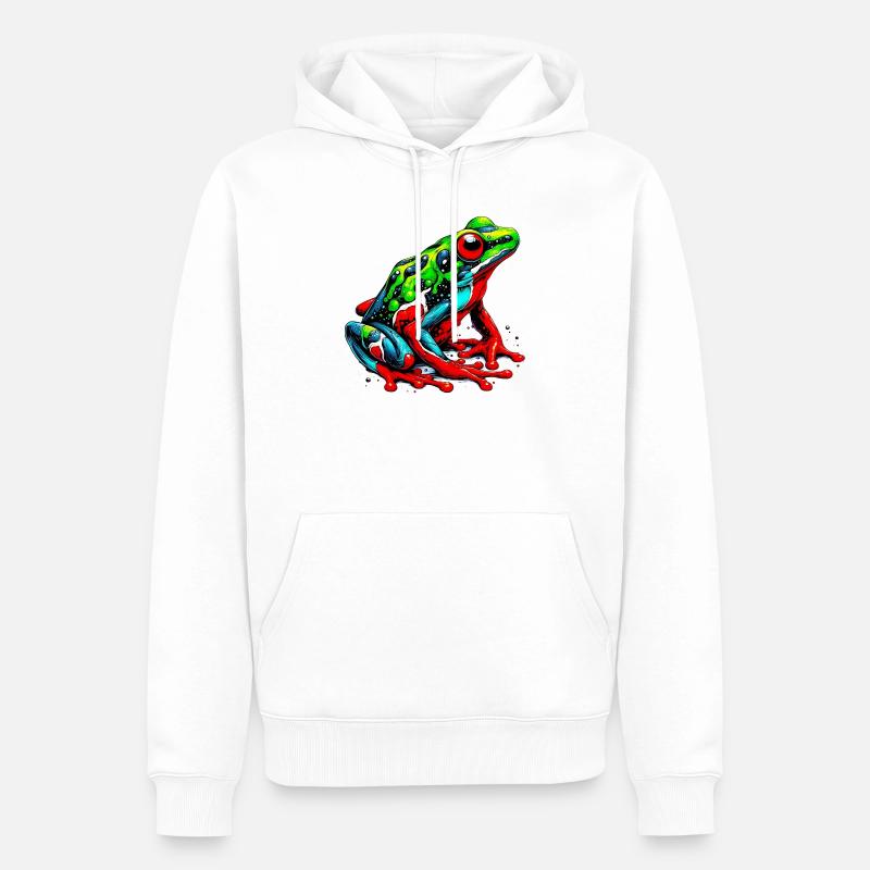 Grenouille - Sweat à capuche Premium bio Homme - blanc