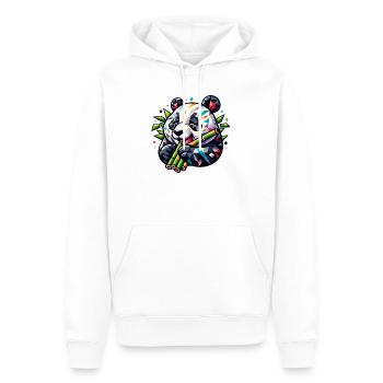 Panda - Männer Premium Bio Hoodie - Weiß - Vorne - Nico (187cm)