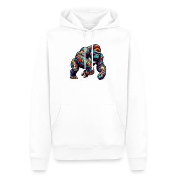 Gorille - Sweat à capuche Premium bio Homme - blanc - Devant - Nico (187cm)