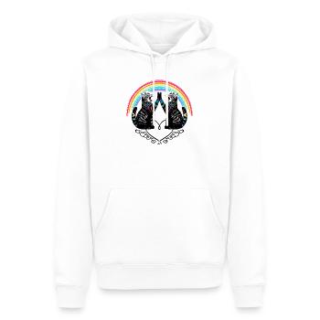 Cats Rainbow Love is Love Reflection - Men’s Premium Organic Hoodie - white - Front - Nico (187cm)
