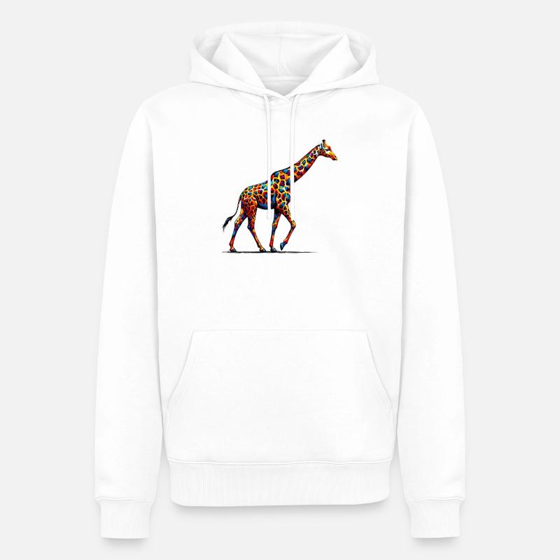 Giraffe - Männer Premium Bio Hoodie - Weiß