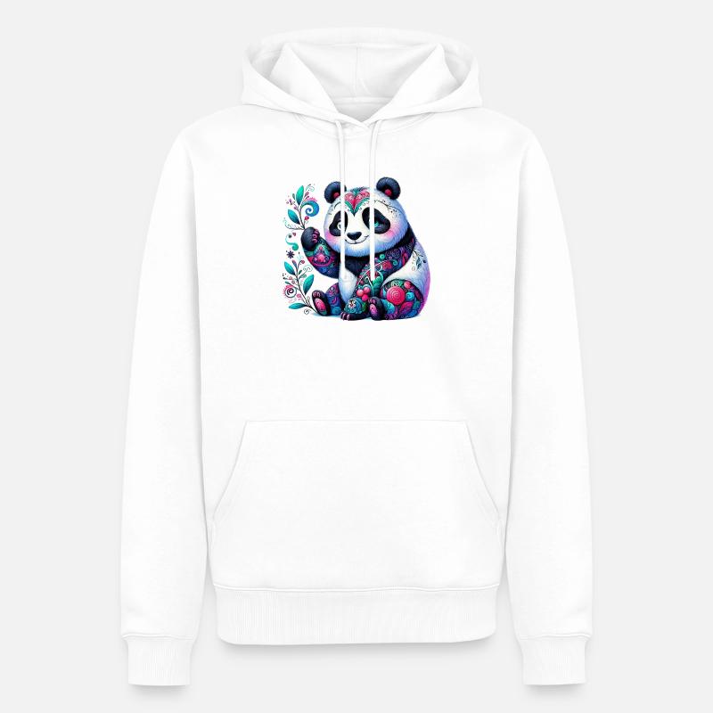 Panda - Sweat à capuche Premium bio Homme - blanc