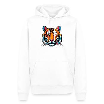 Tigre - Sweat à capuche Premium bio Homme - blanc - Devant - Nico (187cm)