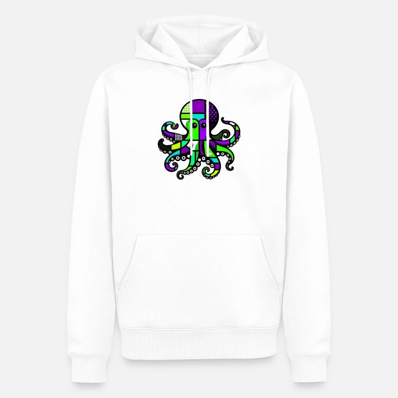 Pieuvre - Sweat à capuche Premium bio Homme - blanc