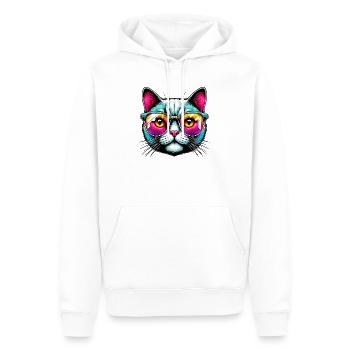 Kater mit Sonnenbrille - Männer Premium Bio Hoodie - Weiß - Vorne - Nico (187cm)