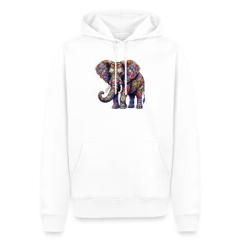 Éléphant - Sweat à capuche Premium bio Homme - blanc - Devant - Nico (187cm)