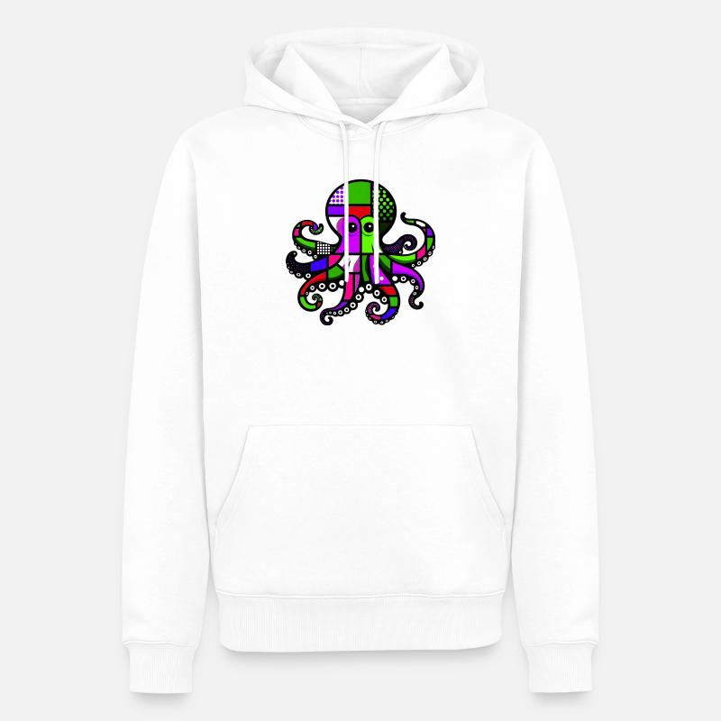 Pieuvre - Sweat à capuche Premium bio Homme - blanc