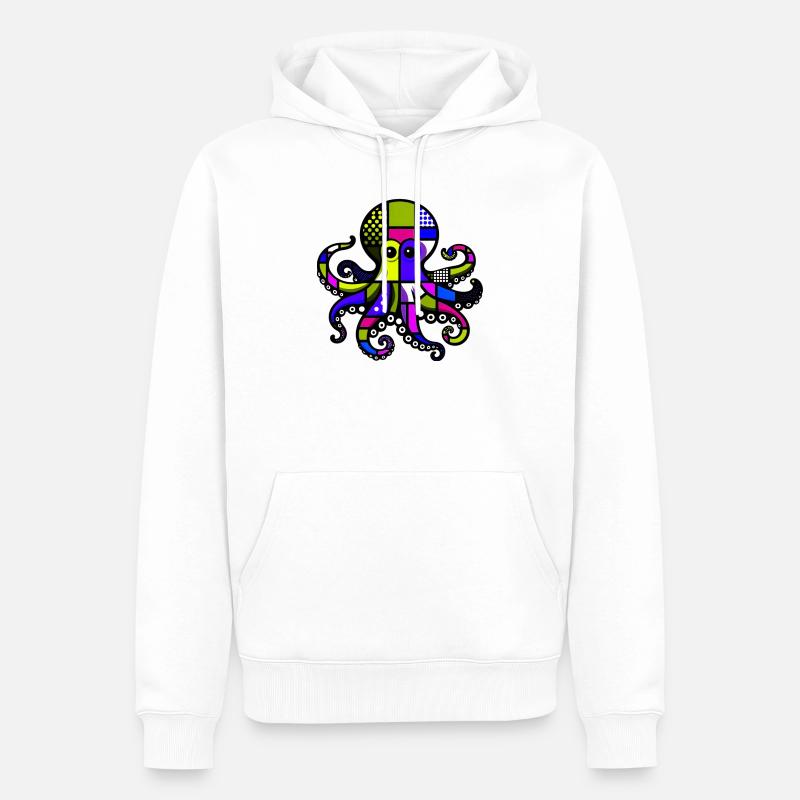 Pieuvre - Sweat à capuche Premium bio Homme - blanc