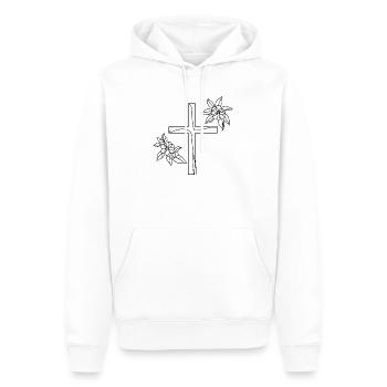 Kreuz - Männer Premium Bio Hoodie - Weiß - Vorne - Nico (187cm)