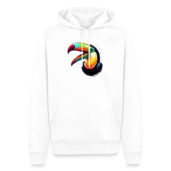 Toucan - Sweat à capuche Premium bio Homme - blanc - Devant - Nico (187cm)