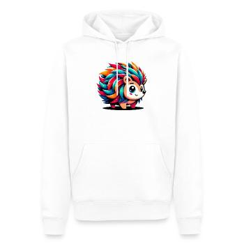 Igel - Männer Premium Bio Hoodie - Weiß - Vorne - Nico (187cm)