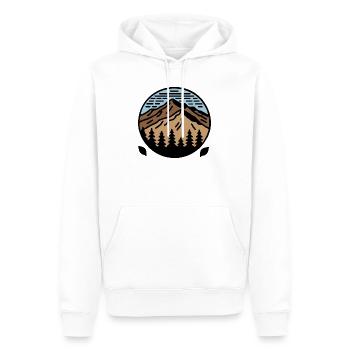 MOUNTAIN with blue sky - Men’s Premium Organic Hoodie - white - Front - Nico (187cm)