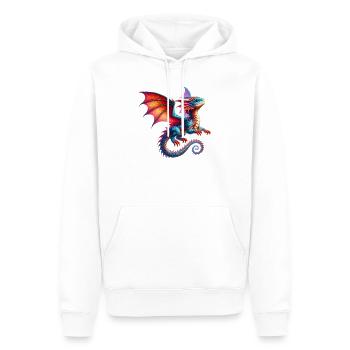 Dragon - Men’s Premium Organic Hoodie - white - Front - Nico (187cm)