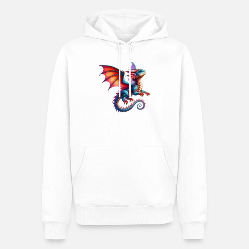 Drache - Männer Premium Bio Hoodie - Weiß
