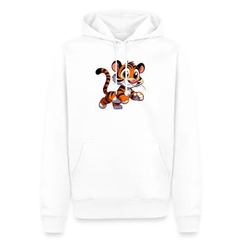 Tigre - Sweat à capuche Premium bio Homme - blanc - Devant - Nico (187cm)
