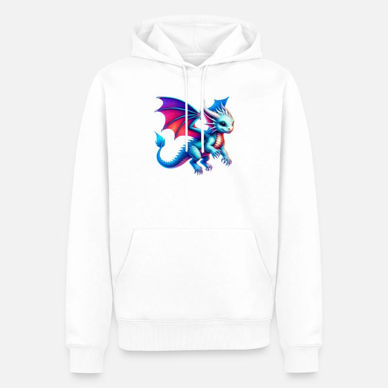 Drache - Männer Premium Bio Hoodie - Weiß