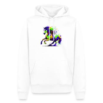 Cheval - Sweat à capuche Premium bio Homme - blanc - Devant - Nico (187cm)