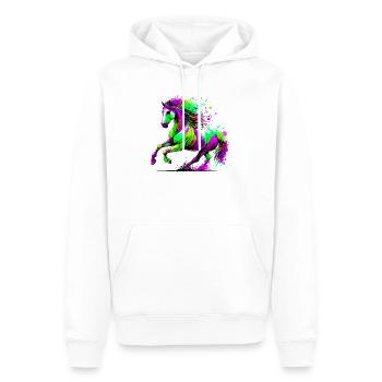 Pferd - Männer Premium Bio Hoodie - Weiß - Vorne - Nico (187cm)