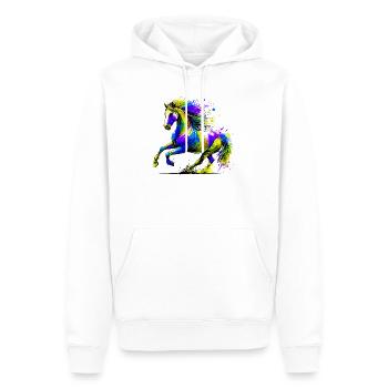 Cheval - Sweat à capuche Premium bio Homme - blanc - Devant - Nico (187cm)