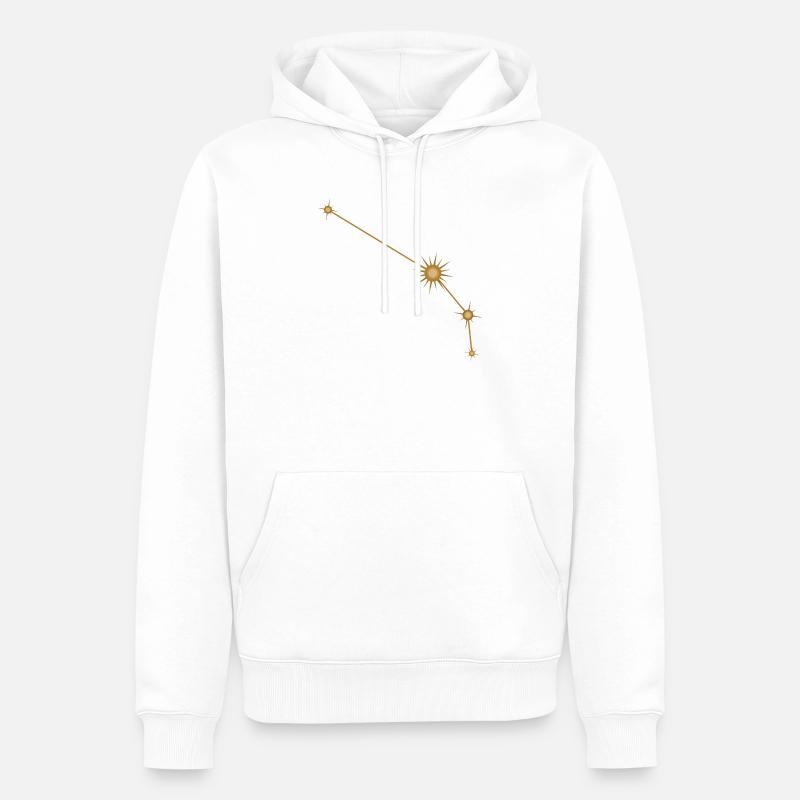 Stern Konstellation Widder Sternzeichen Sternzeichen Golden - Männer Premium Bio Hoodie - Weiß