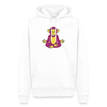 Singe de yoga - Sweat à capuche Premium bio Homme - blanc - Devant - Nico (187cm)