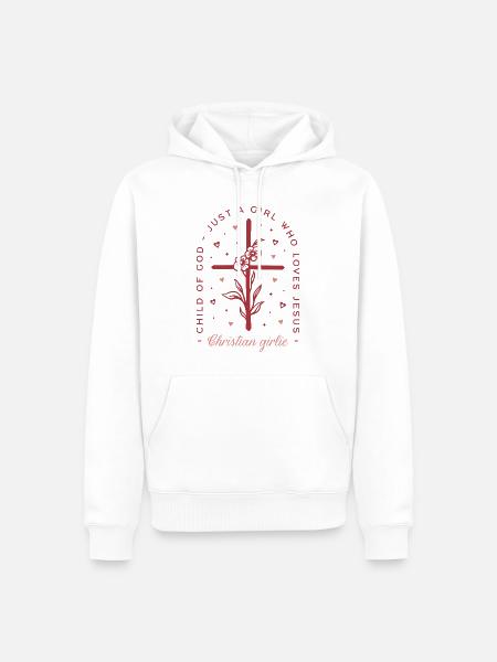 Christlich lustig nur ein Mädchen, das Jesus liebt Liebhaber - Männer Premium Bio Hoodie - Weiß