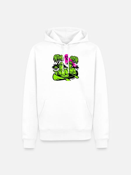 Spuk im Urwald - Männer Premium Bio Hoodie - Weiß