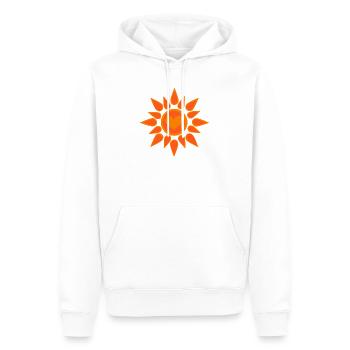 Symbole du soleil avec un cœur - Sweat à capuche Premium bio Homme - blanc - Devant - Nico (187cm)