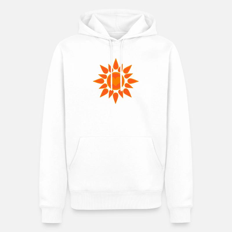 Symbole du soleil avec un cœur - Sweat à capuche Premium bio Homme - blanc