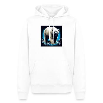 ours blanc - Sweat à capuche Premium bio Homme - blanc - Devant - Nico (187cm)