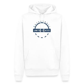 Basket-ball Emblème des États-Unis - Sweat à capuche Premium bio Homme - blanc - Devant - Nico (187cm)
