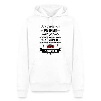 Super Pompier Héros du Feu Camion de pompiers - Sweat à capuche Premium bio Homme - blanc - Devant - Nico (187cm)