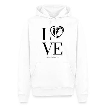 LOVE inside I Da ist Liebe drinnen. PowerStatement - Männer Premium Bio Hoodie - Weiß - Vorne - Nico (187cm)