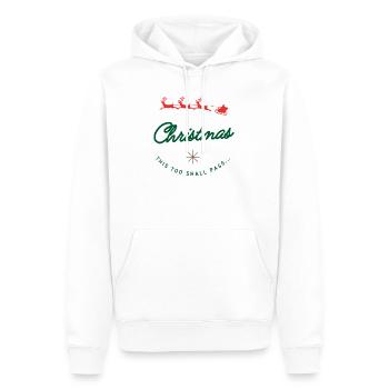 Noël passera - Défilé du Père Noël Humour - Sweat à capuche Premium bio Homme - blanc - Devant - Nico (187cm)