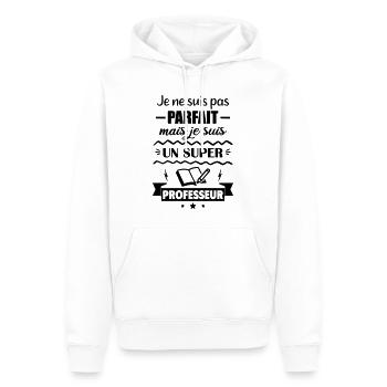 Pas parfait mais super professeur - Sweat à capuche Premium bio Homme - blanc - Devant - Nico (187cm)