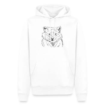 Chemise d’art de croquis de raton laveur pour la faune dessinée à la main - Sweat à capuche Premium bio Homme - blanc - Devant - Nico (187cm)