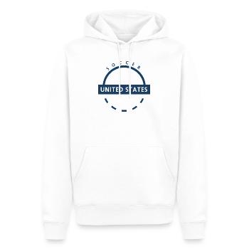 Écusson de l’arc de football américain - Sweat à capuche Premium bio Homme - blanc - Devant - Nico (187cm)