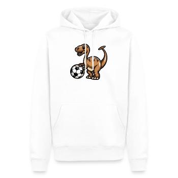 Dino Soccer Comic - Männer Premium Bio Hoodie - Weiß - Vorne - Nico (187cm)