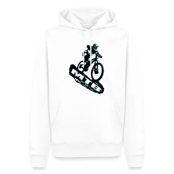 MTB bike - Männer Premium Bio Hoodie - Weiß - Vorne - Nico (187cm)