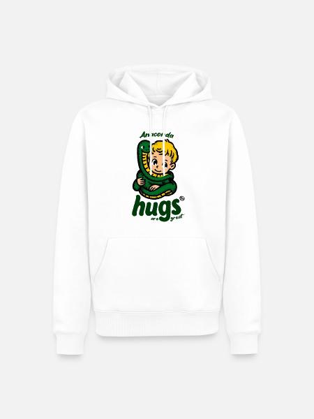 Anakonda Umarmung Kindmotiv - Männer Premium Bio Hoodie - Weiß